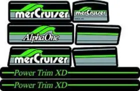 390161 Mercruiser 2025 Green Alpha One Gen With Rams Sticker Sets
