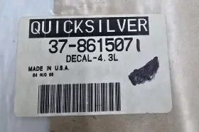 37-861507 Mercury Quicksilver Decal 4.3l Thunderbolt Ignition Flame Arrestor Oem