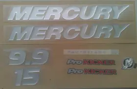 37-879147a00 Mercury Pro Kicker 9.9/15hp Four Stroke Decal Set