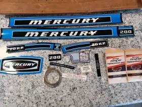 37-89323a80 Mercury Nos 20hp Decal Kit Blue 37-89323 A 80