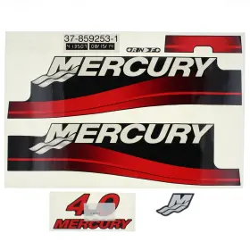 37-15818a00 Mercury Marine Marine/mercruiser New Oem Quicksilver Black 4 Decal Set