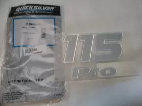 37-8m0065743 Mercury Quicksilver 115 Pro Raised Decal Sticker Silver Marine Boat
