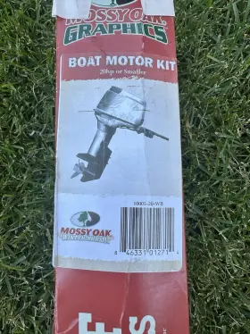 10005-20-wb Mossy Oak Winter Camo Boat Motor Wrap 20hp Or Smaller