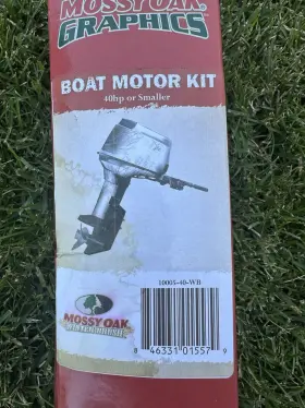 10005-40-wb Mossy Oak Winter Camo Boat Motor Wrap 40hp Or Less