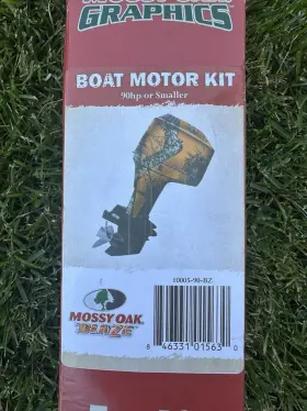 10005-90-bz Mossy Oak Blaze Camo Boat Motor Wrap 90hp Or Less
