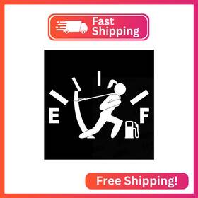 Nbfu Nbfautoh13264wh Gas Tank Fuel Empty Girl White Set Of 2 Premium Waterproof Vinyl Decal