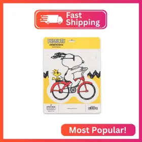 90229390 Open Road Brands Peanuts Snoopy And Woodstock Biking Adhesive Vinyl Decal - Fun Sticker Fo