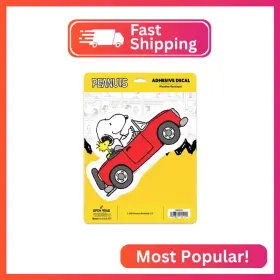 90234533 Open Road Brands Peanuts Snoopy And Woodstock In Car Adhesive Vinyl Decal - Playful Sticke