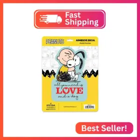 90234541 Open Road Brands Peanuts All You Need Is Love And A Dog Adhesive Vinyl Decal - Adorable Snoopy St