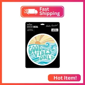 90234705 Open Road Brands Good Vibes Only Adhesive Vinyl Decal - Beach Themed Motivational Sticker For Car