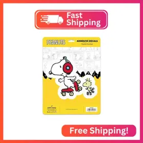 90236321 Open Road Brands Peanuts Snoopy Skating Adhesive Vinyl Decal - Fun Sticker For Car Window