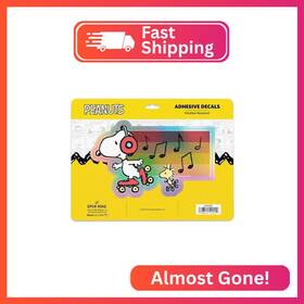 Open Road Brands 90236322 Peanuts Snoopy Skating With Music Adhesive Vinyl Decal - Playful Sticker