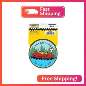 90239560 Open Road Brands Peanuts Snoopy Adventure Is Calling Adhesive Vinyl Decal - Fun Canoe Stic