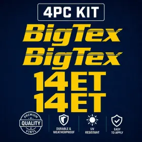 Btex14et Oracal Marine Fits Big Tex Bigtex 14et 14 Et Trailer Decals Yellow Vinyl Stickers