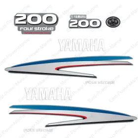 24dc914-200 Outboard Decal Yamaha 200 Hp 4-stroke Engine Reproduction Decals Sticker Set
