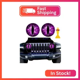 Yffnd763 Oyxyigoucl Beast Eyes Headlight Decals - Pair Of Round 3d Stereo Decal Stick