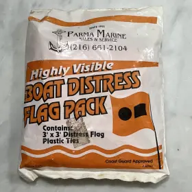 60960 Parma Marine Highly Visible Boat Distress Flag Pack 3 X3 Coast Guard Approved Made Usa New