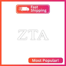 Pro-graphx 010709772757 Zeta Tau Alpha Greek Sorority Sticker Decal 2.5 Inches Tall White