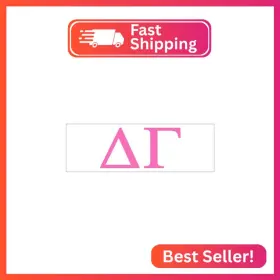 Pro-graphx 715834866318 Delta Gamma Greek Sorority Sticker Decal 2.5 Inches Tall Pink