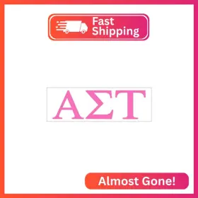 Pro-graphx 715834866448 Alpha Sigma Tau Greek Sorority Sticker Decal 2.5 Inches Tall Pink
