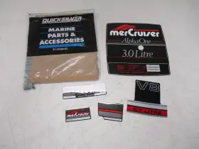 37-13723-51 Quicksilver / Mercruiser Alpha One Sticker Decal Set Of 5 Black Marine Boat