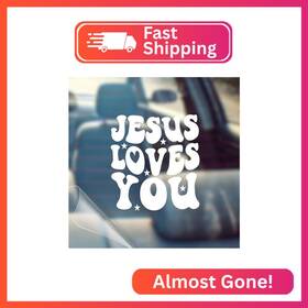 Rally Szn Bs-10 Jesus Loves You - Christian Car Vinyl Decal Bumper Sticker For Wall Window