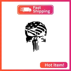 Skull01 Random Little Finds Military Usa Flag Skull Vinyl Decal Sticker Truck Car Hood Door Roof Dis