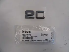7604289 Ranger 20 Raised Decal 2 3/8 Inch X 1 Silver Marine Boat