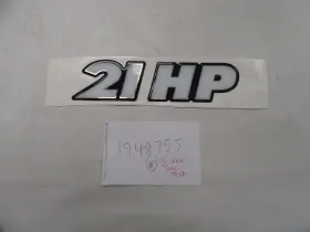 1948755 Ranger 21 Hp Raised Decal 11 1/4 Inch X 2 3/4 Black / White Silver Marine