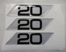 7604008 Ranger Boat Raised Decal For 20 Models Set Of 3 Silver And Black Marine