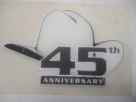7604327 Ranger Boat 45th Anniversary Raised Hat Decal 3 1/2 Inch W X 2 5/16 H