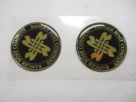 7605503 Ranger Boat Steering Wheel Center Cap Raised Decal Pair 2 Black And Gold