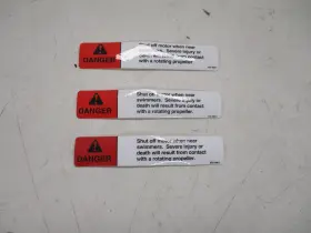 7de62 Ranger Boats Propeller Danger Decal Set Of 3 White / Red Black Marine Boat
