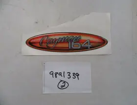 9891339 Ranger Cayman 164 Raised Decal 11 1/8 Inch X 2 3/4 Orange And Silver Boat