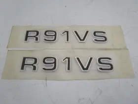 R91vs Ranger Raised Decal Pair 2 Black / White Gold 9 3/8 Inch X 1 1/2 Marine