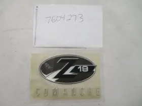 7604273 Ranger Z19 Comanche Raised Emblem Decal Black / Gray And Silver Boat