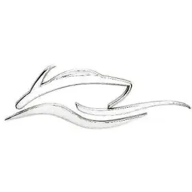 2280868 Rinker Boats Boat Emblem Decal 8 3/4 X 3 Inch Silver Plastic