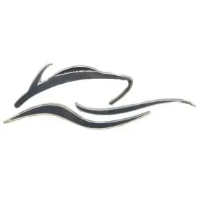 1077878 Rinker Boats Pn Boat Raised Emblem Decal 6 3/4 X 2 3/8 Inch Silver Plastic