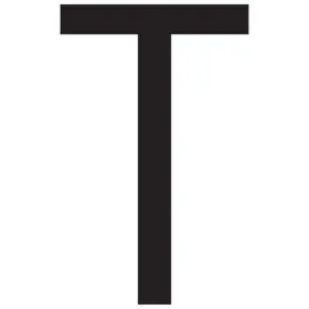 74321 Seachoice 3 Inch Gothic Letter T Black Pack Of 10