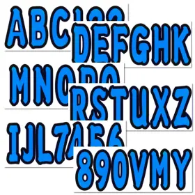 Seasierra 683370645783 4 Sets Of 3 Inch Marine Boat Blue Sticker Decals A-z Letters And 0-9