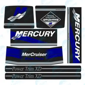 805338a93 Seasierra Mercruiser Bravo 3 Drive Engine Blue Decals Sticker Kit