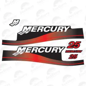 808499a00 Seasierra Mercury 25hp 2-stroke Outboard Engine Decal Kit Red