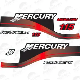 37-881649a01 Seasierramarine Mercury 115 Hp 4-stroke Efi 2006-2012 Outboard Engine Decals Sticker Set