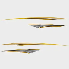 138353-03 Sharpline Larson Boat Decals 0572960a 2007 Senza Yellow Stickers Set Of 4