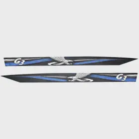 153388-02-60 Sharpline G3 Boat Hull Graphic Decals Eagle Talon 19 Silver Blue Set Of 2