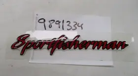 9891334 Sportfisherman Raised Decal 9 1/8 Inch L X 1 3/4 H Red And Black Marine Boat