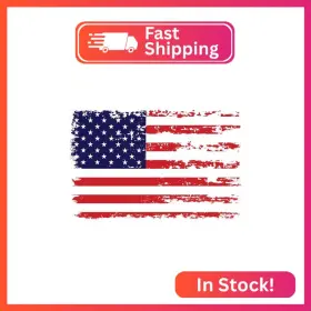 St-7426 Stickios American Flag Decal - Distressed Patriotic Vinyl Bumper Sticker For Car