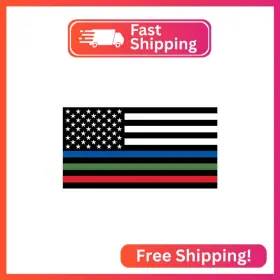 St-7520 Stickios Police Firefighter Military Sticker - American Flag Thin Blue Red Green