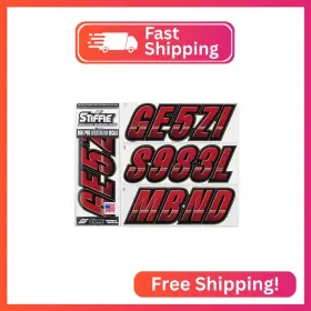 Tt05 Stiffie Techtron Burgundy/black 3 Inch Boat And Pwc Registration Decals Numbers Lett
