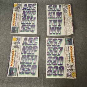 W83201111 Stiffie Kawasaki Jet Ski Alphanumeric Id System Green/purple